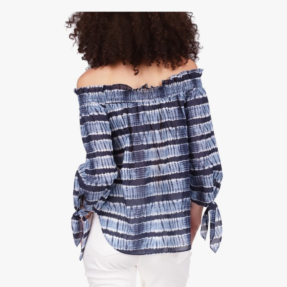 NEW…Michael Kors Shibori Off Shoulder Top - Picture 2 of 6